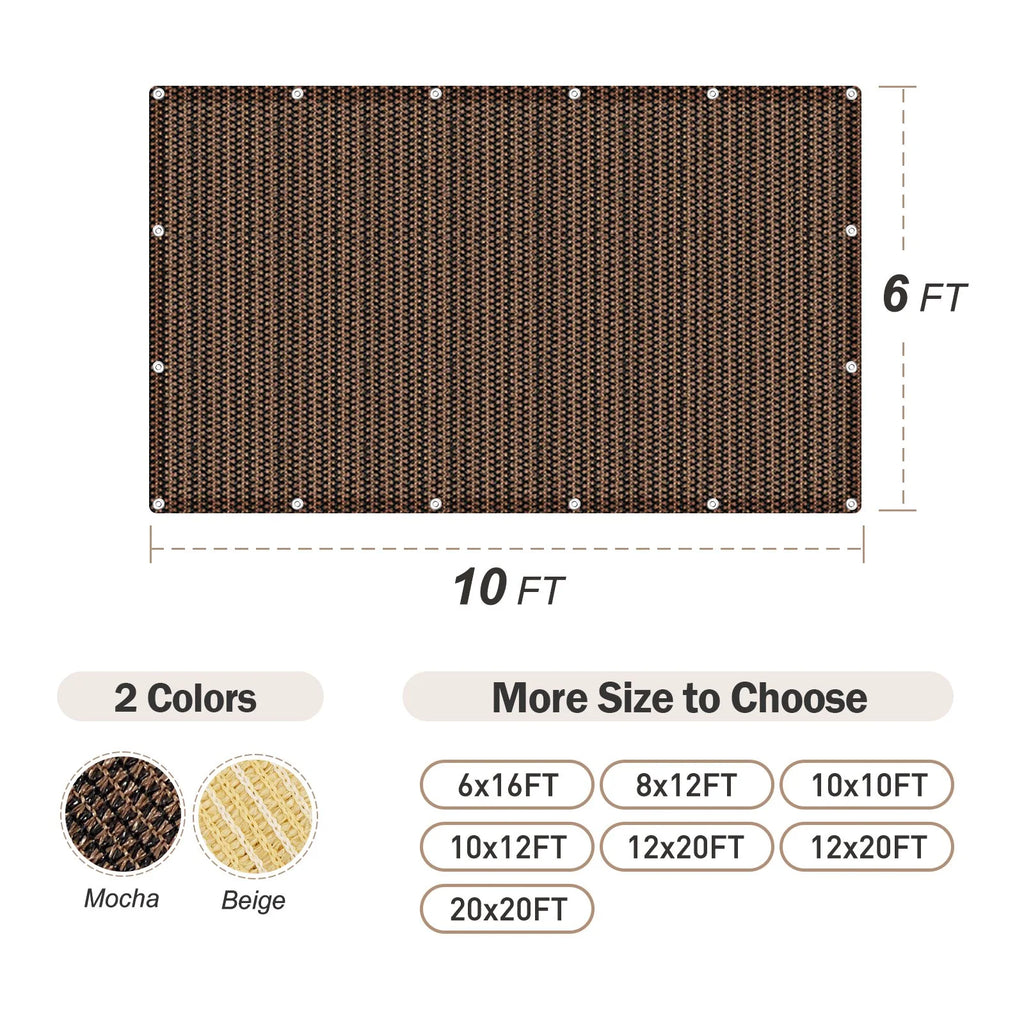 Mocha Shade Net 3 Pin Anti-UV HDPE Swimming Pool Shading Net K5178