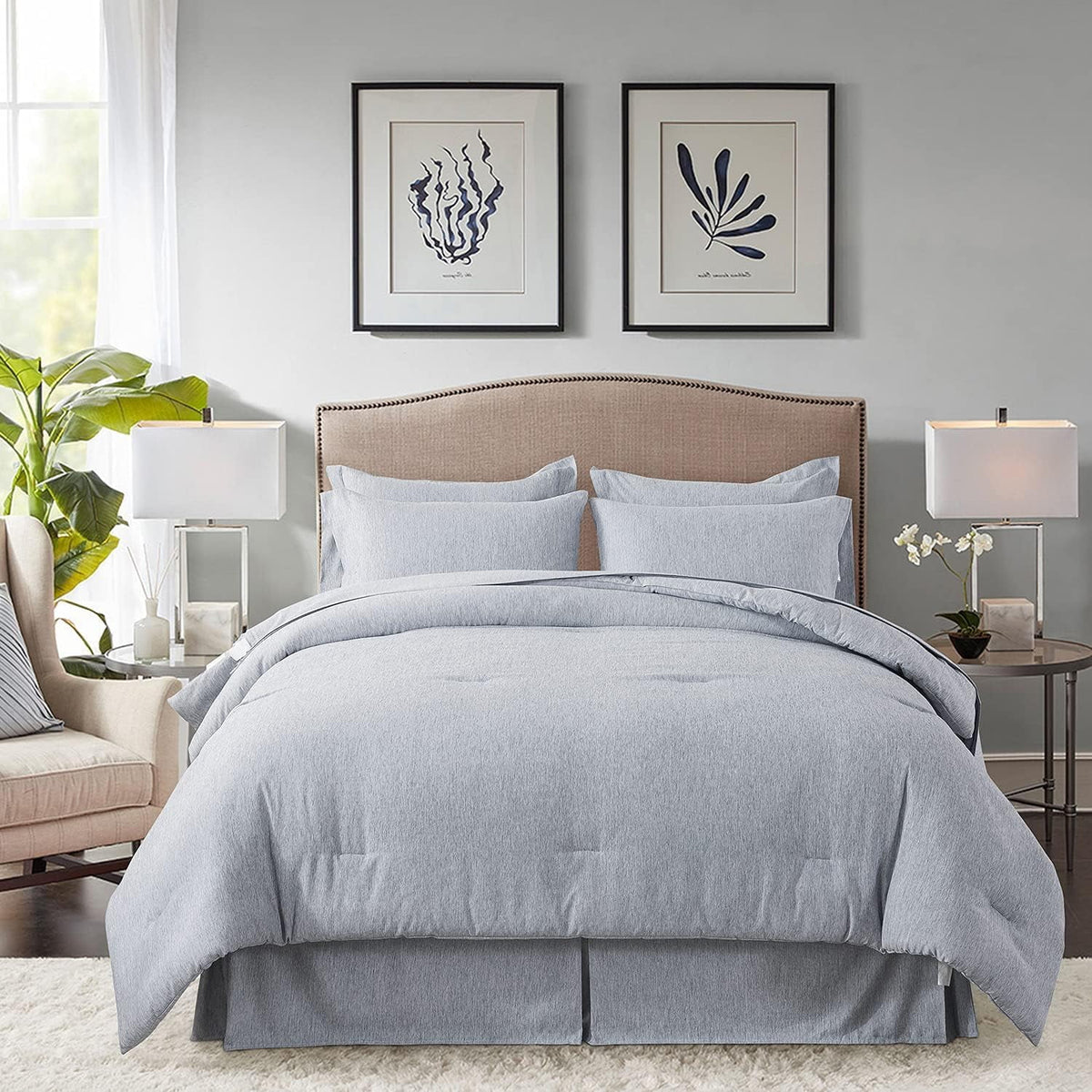 Cal King 8 Piece Cationic Dyeing Comforter Set O83420