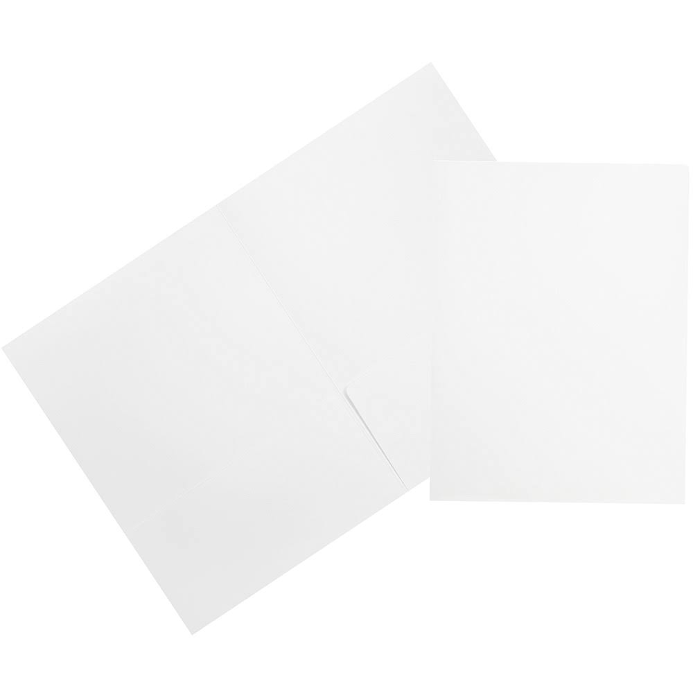White 9 x 12 Two Pocket Folders 50/Pack F182615