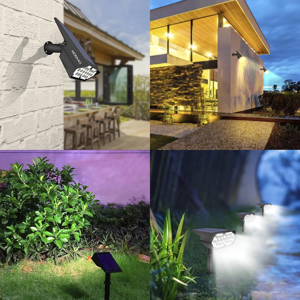 2 Pack IP65 Waterproof Solar Spot Lights Q7738