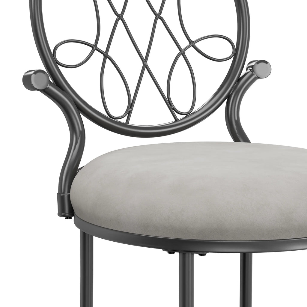 Chrome Metal Vanity Stool C683