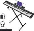 88-Key Semi-Weighted Electronic Keyboard Piano with X-Stand, Sustain Pedal, Power Supply, Carrying Case O127581