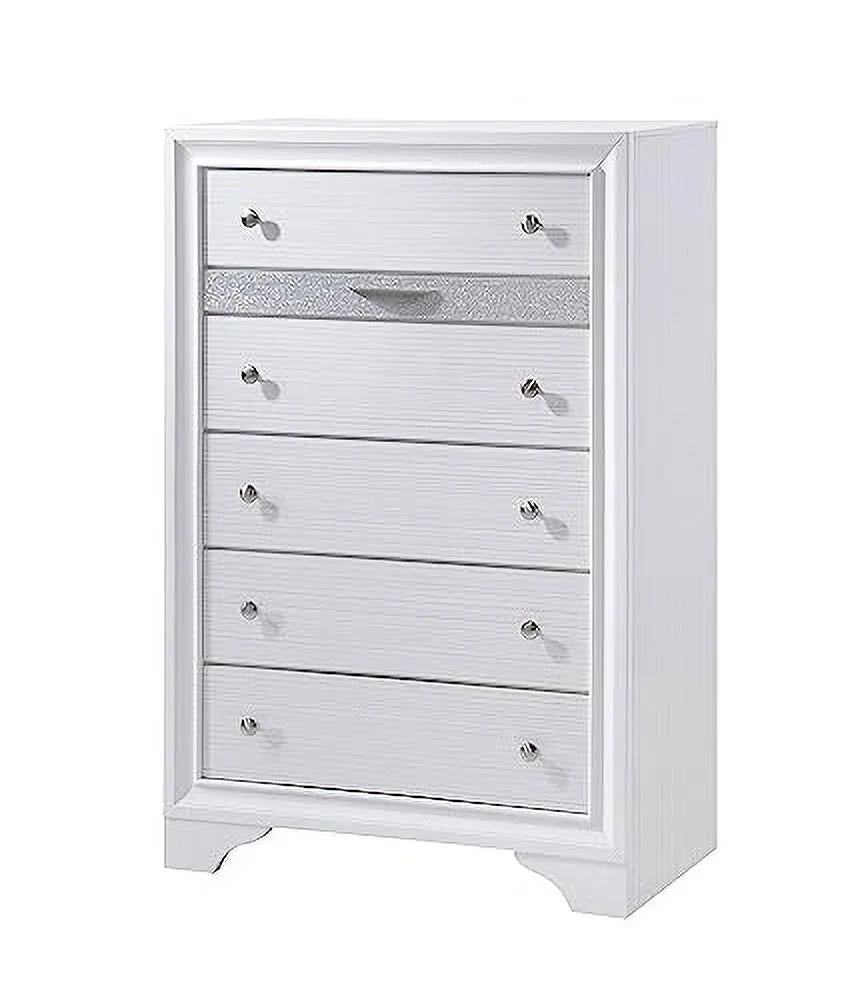 Queen Size 6-Piece Bedroom Set with Dresser Mirror Chest and 2 Night Stands Q190488
