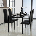 Black 5 Piece Dining Table Set for 4 W302