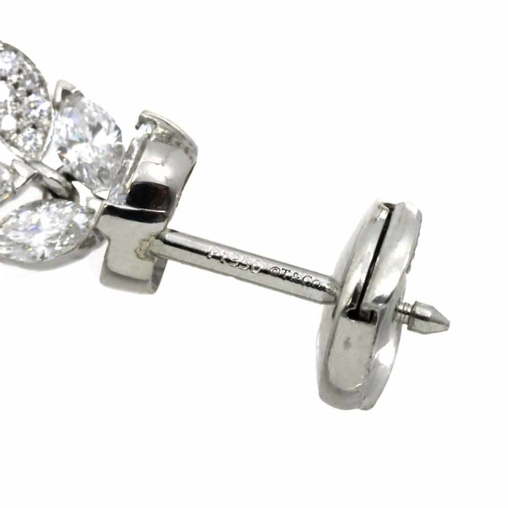 Victoria Vine Drop Diamond Earrings Platinum Pierced D41789