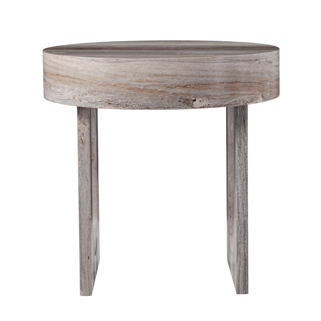 Round Faux Marble End Table E3702