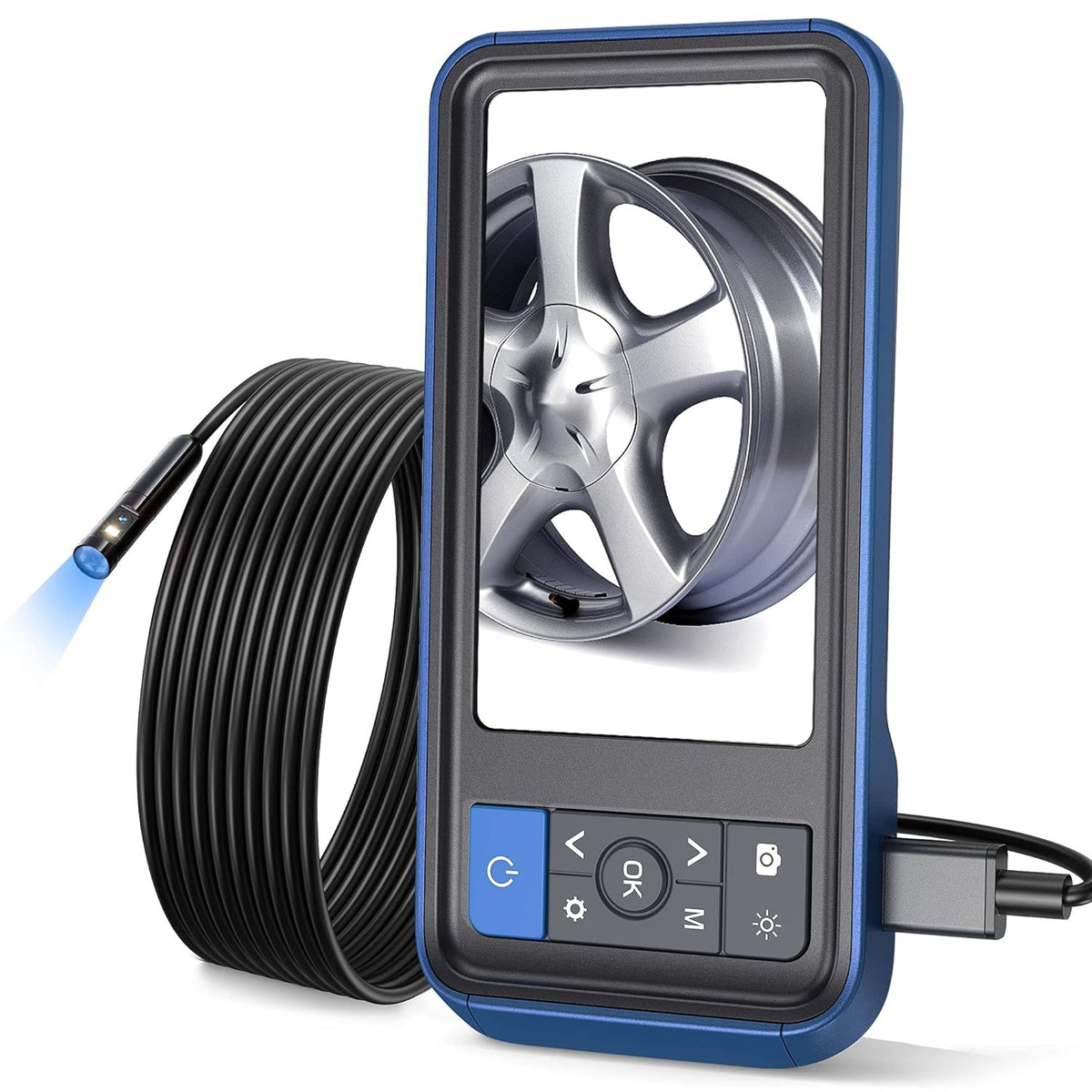 Dual Lens Borescope Inspection Camera with Light, HD Waterproof 1080p D71890