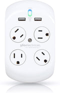 6 Pack Surge Protector with 4 Rotating Outlets and USB Charging O2905