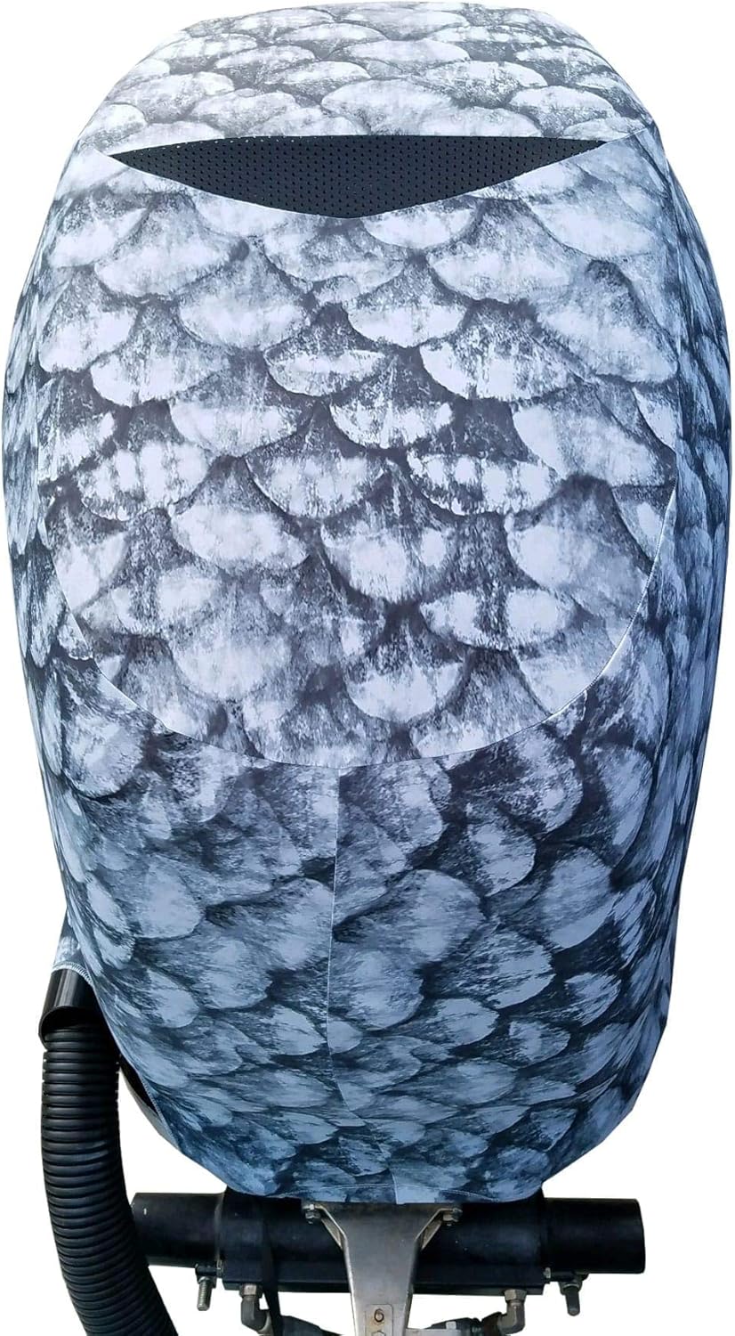 Grey Fish Scales Outboard Motor Cover O192262