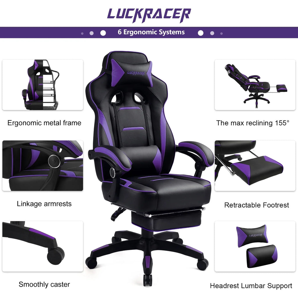 Purple Ergonomic Swivel Gaming Chair B86060