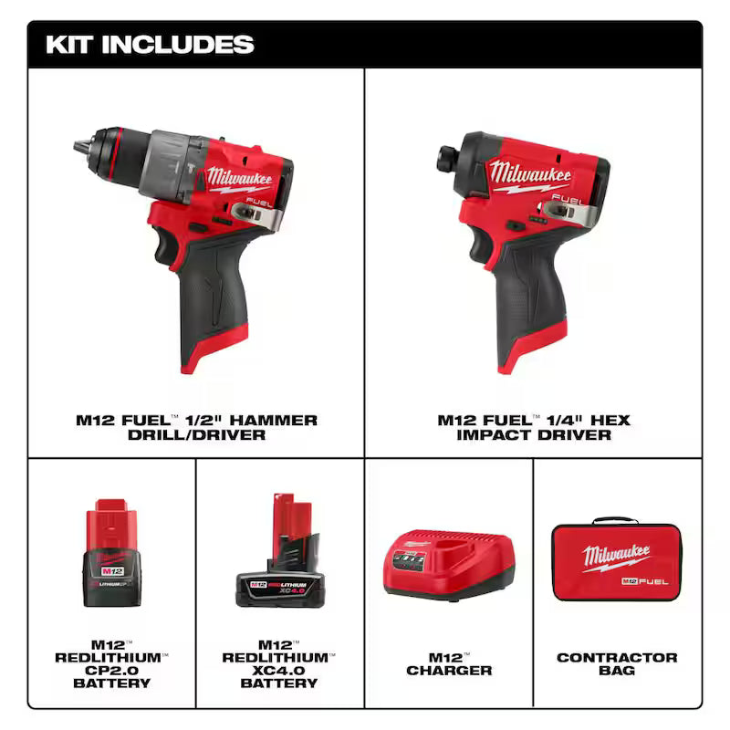 12-Volt Lithium-Ion Brushless Cordless Hammer Drill and Impact Driver Combo Kit A4357