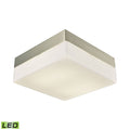 2 Light Square LED Flush Mount in Satin Nickel and Opal Glass M272766