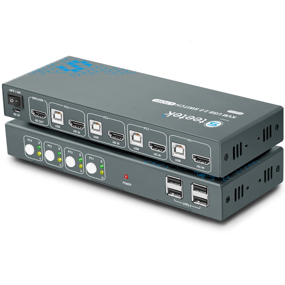 HDMI 4 Port 4K@60Hz USB KVM Switch with Cables A29584