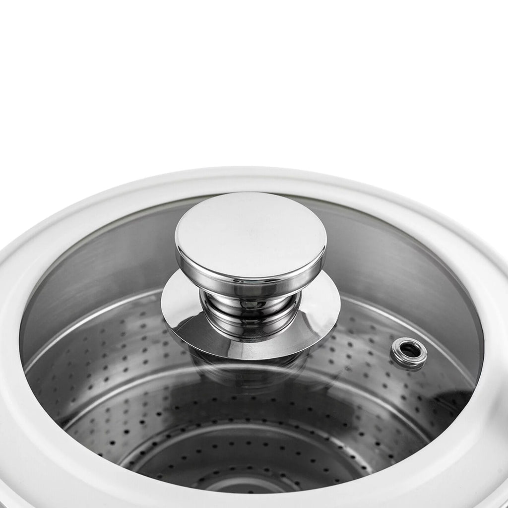 3L Automatic Lifting Electric Hot Pot with Steaming Basket 304 Stainless Steel E378364