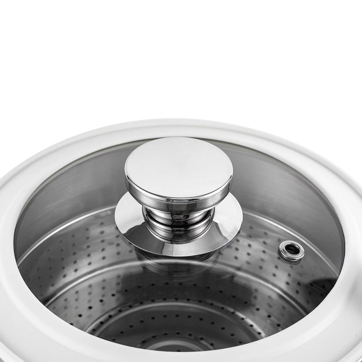 3L Automatic Lifting Electric Hot Pot with Steaming Basket 304 Stainless Steel E378364