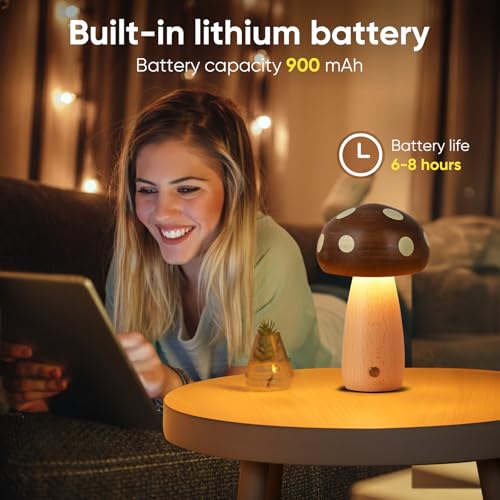 Portable Cordless Rechargeable LED Mushroom Lamp Y371645