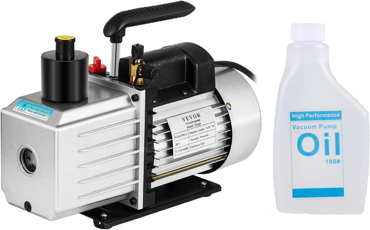8CFM 1 HP Two Stage Air Conditioning Vacuum Pump 120V 0.3PA W477