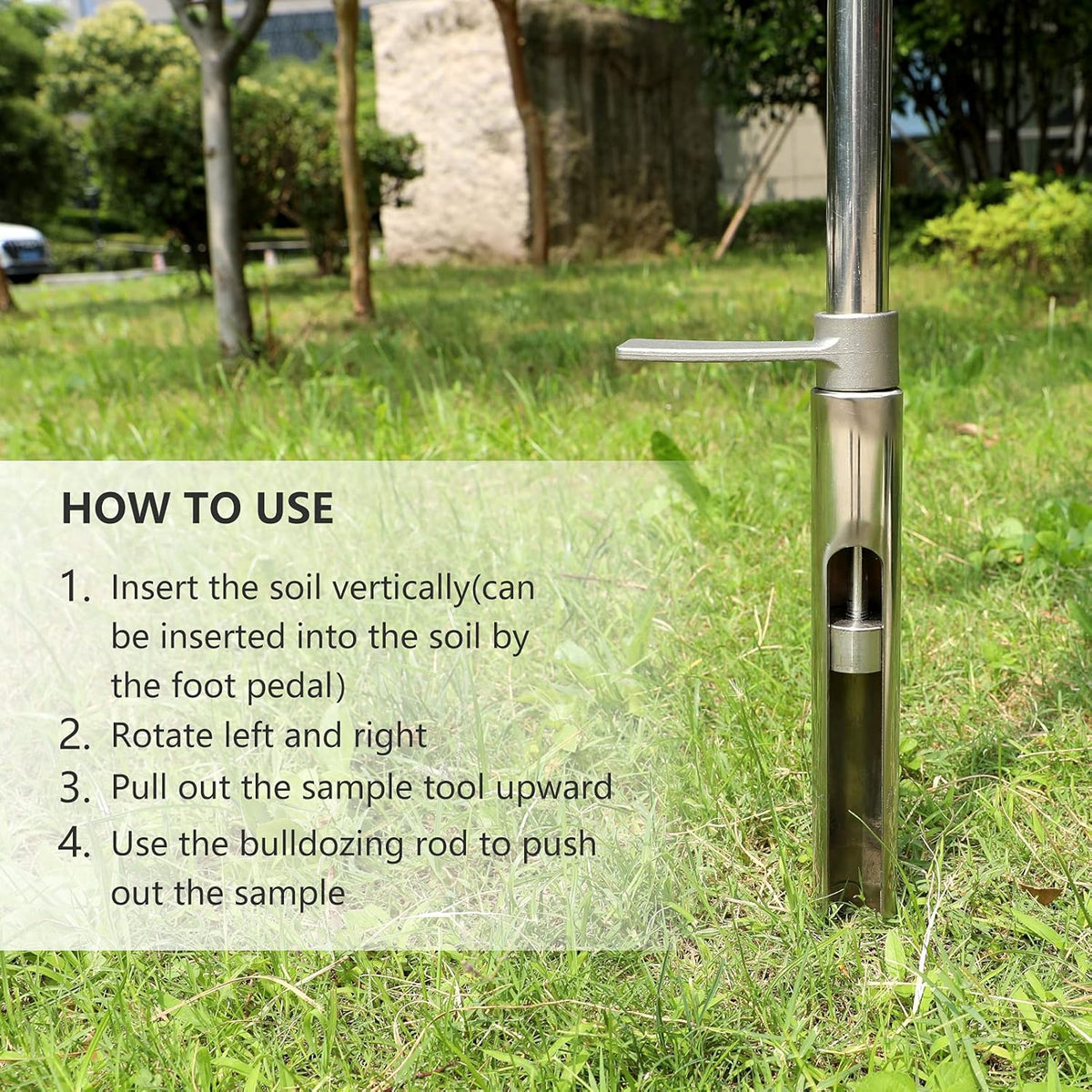 20" Stainless Steel Soil Sampler Probe with Ejector and Foot Pedal, Pack of 2 K634