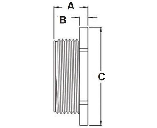 3-1/2 inch x 2-1/2 inch Die Cast Zinc Reducing Bushing S734
