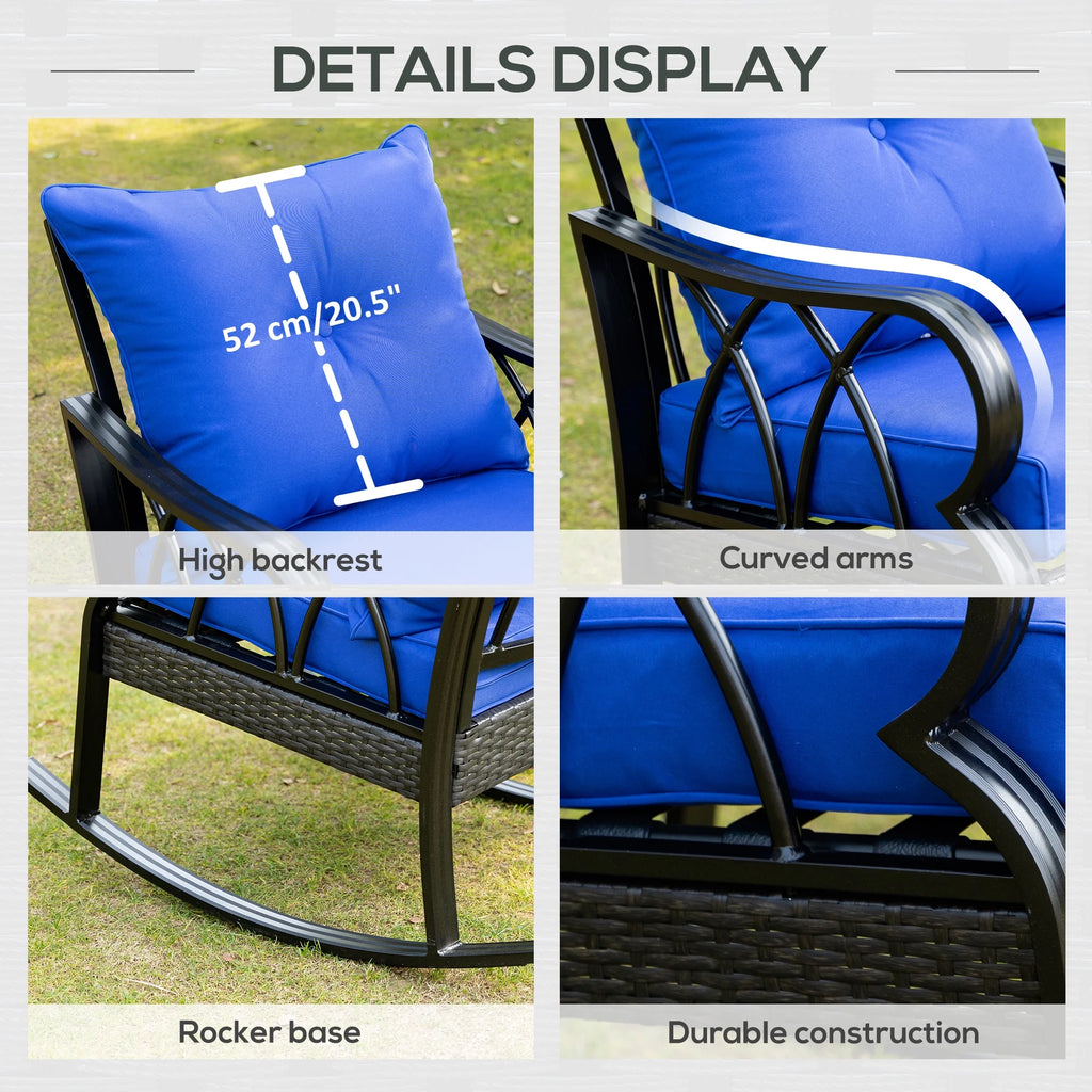 Rattan Rock Chair with Aluminum Frame F14835