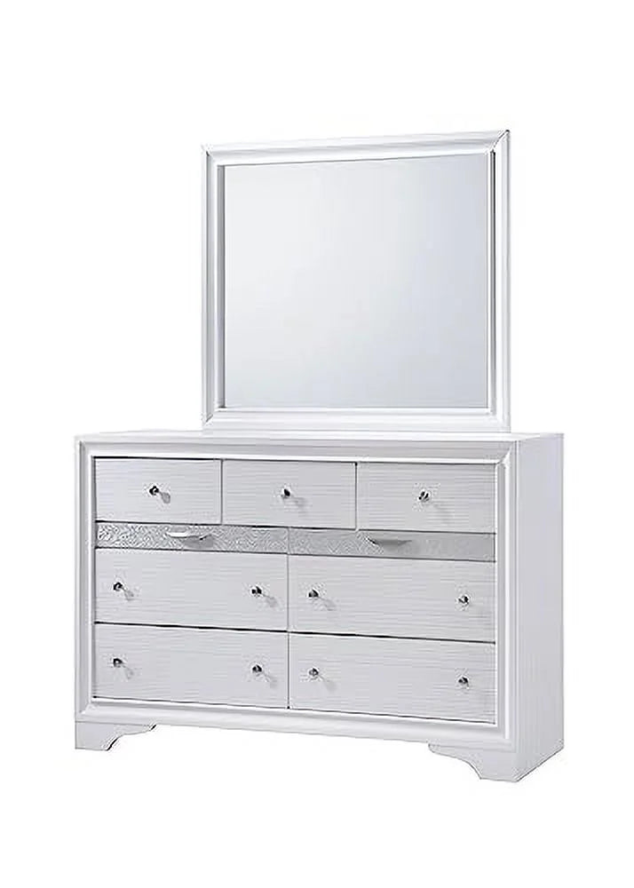 Queen Size 6-Piece Bedroom Set with Dresser Mirror Chest and 2 Night Stands Q190488