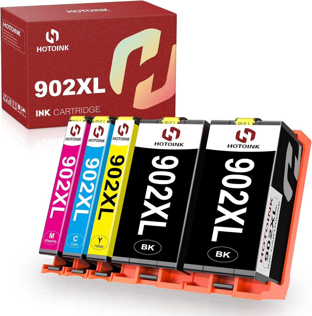 Remanufactured Ink Cartridge Combo Pack for HP 902XL (1 Cyan 1 Magenta 1 Yellow 2 Black) D135842