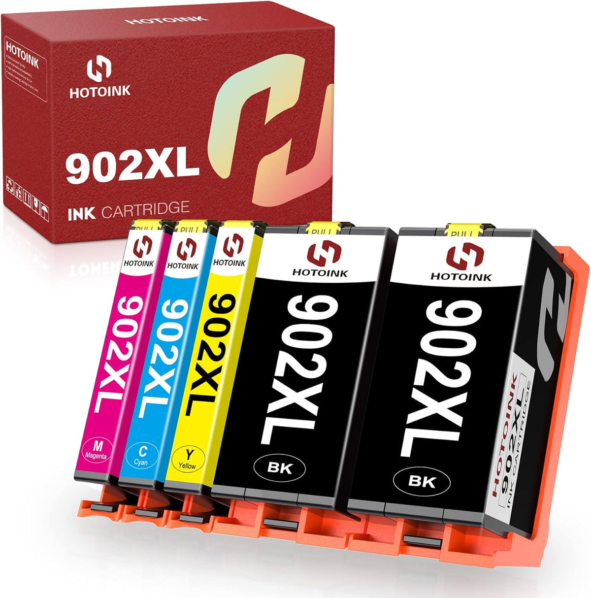 Remanufactured Ink Cartridge Combo Pack for HP 902XL (1 Cyan 1 Magenta 1 Yellow 2 Black) D135842