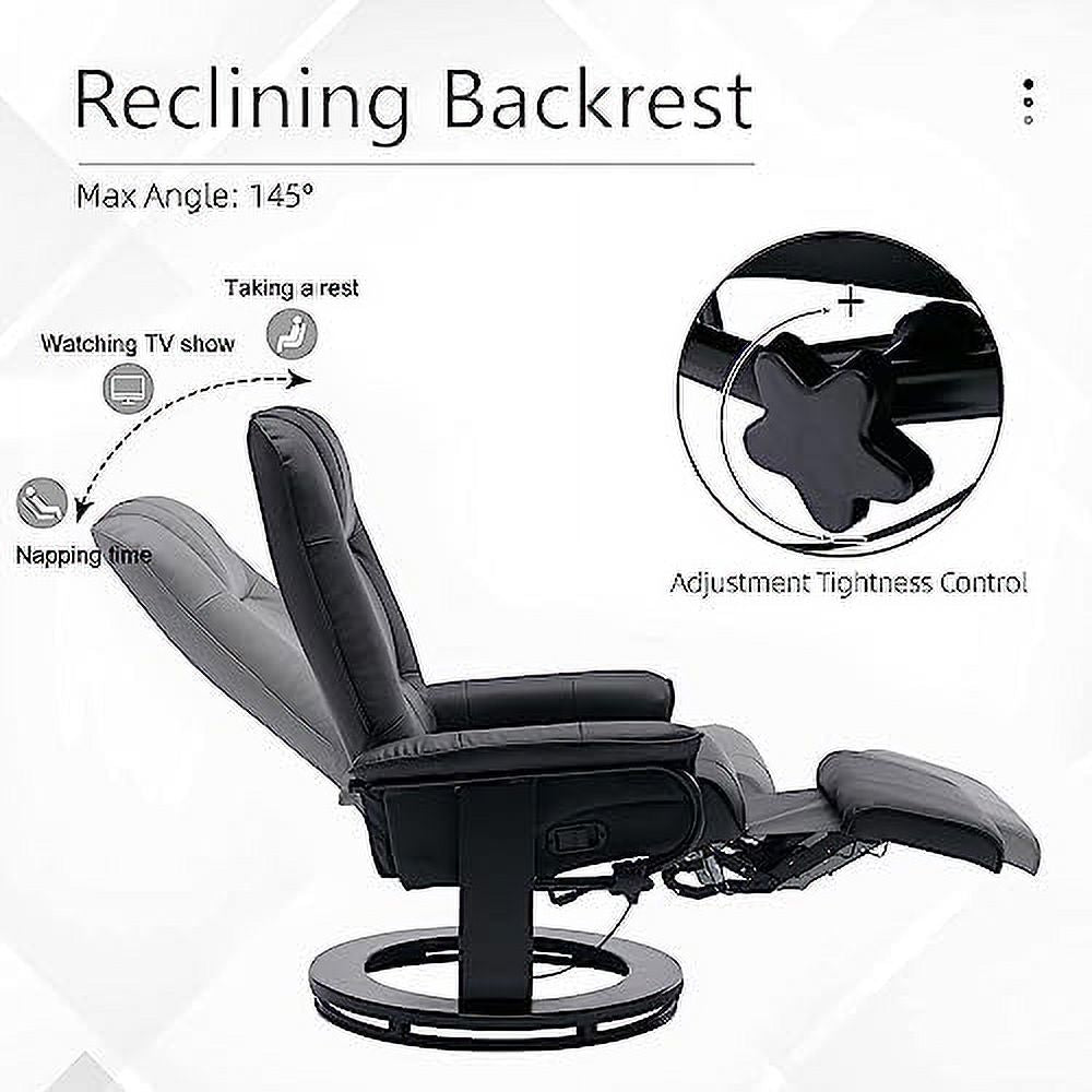 Grey PU Leather Recliner Chair with Footrest K30631
