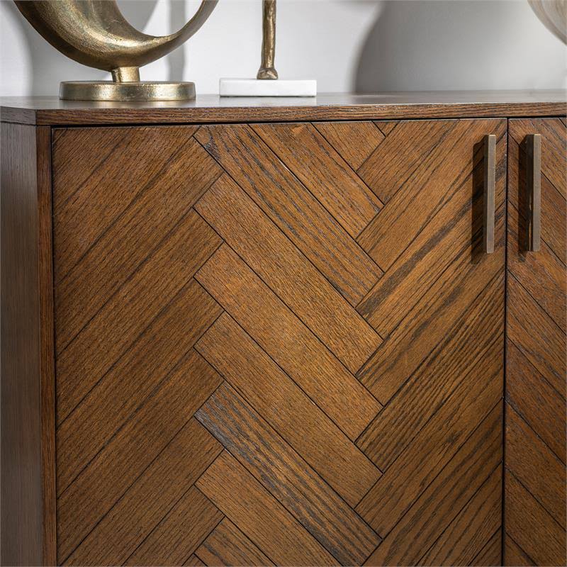 2 Door Oak Chevron Cabinet F20494