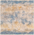 8 Ft Square Blue Ivory Medium Rug E752