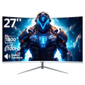 27 Inch Curved Monitor 100hz White FHD 1080P 1800R Frameless Built-in Speakers HDMI D43300