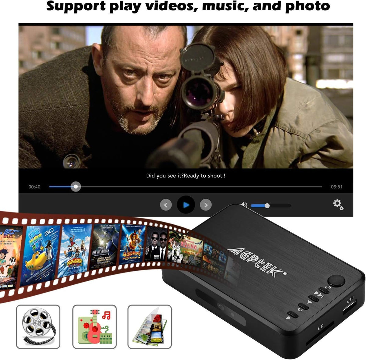 1080P Media Player with HDMI Output and Remote Control X8915