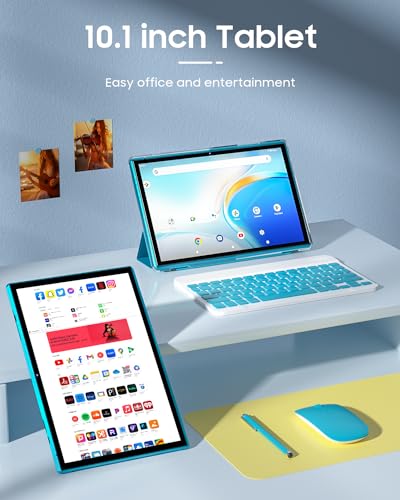 2 in 1 Tablet with Keyboard Case, 10 inch Android 14 Tablet, 6GB RAM+32GB ROM O13393