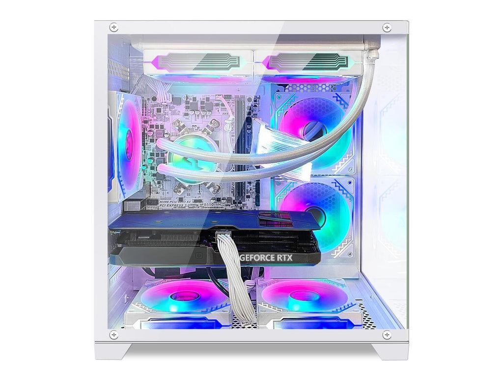 White Gaming Desktop PC with Liquid Cooler E3313