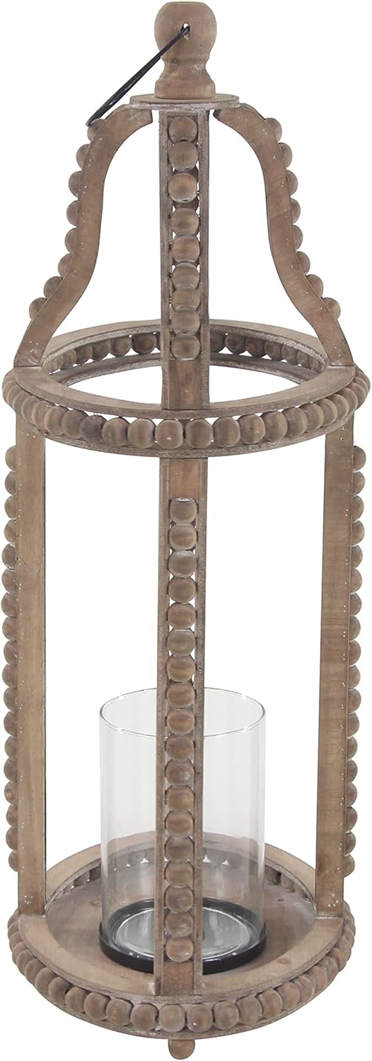 Rustic Wood and Glass Candle Lantern Z978296