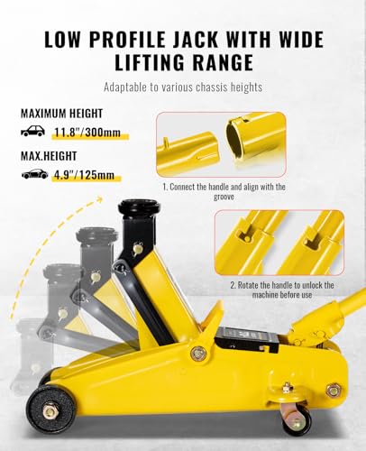 2 Ton Low Profile Hydraulic Trolley Floor Jack with Storage Case G364