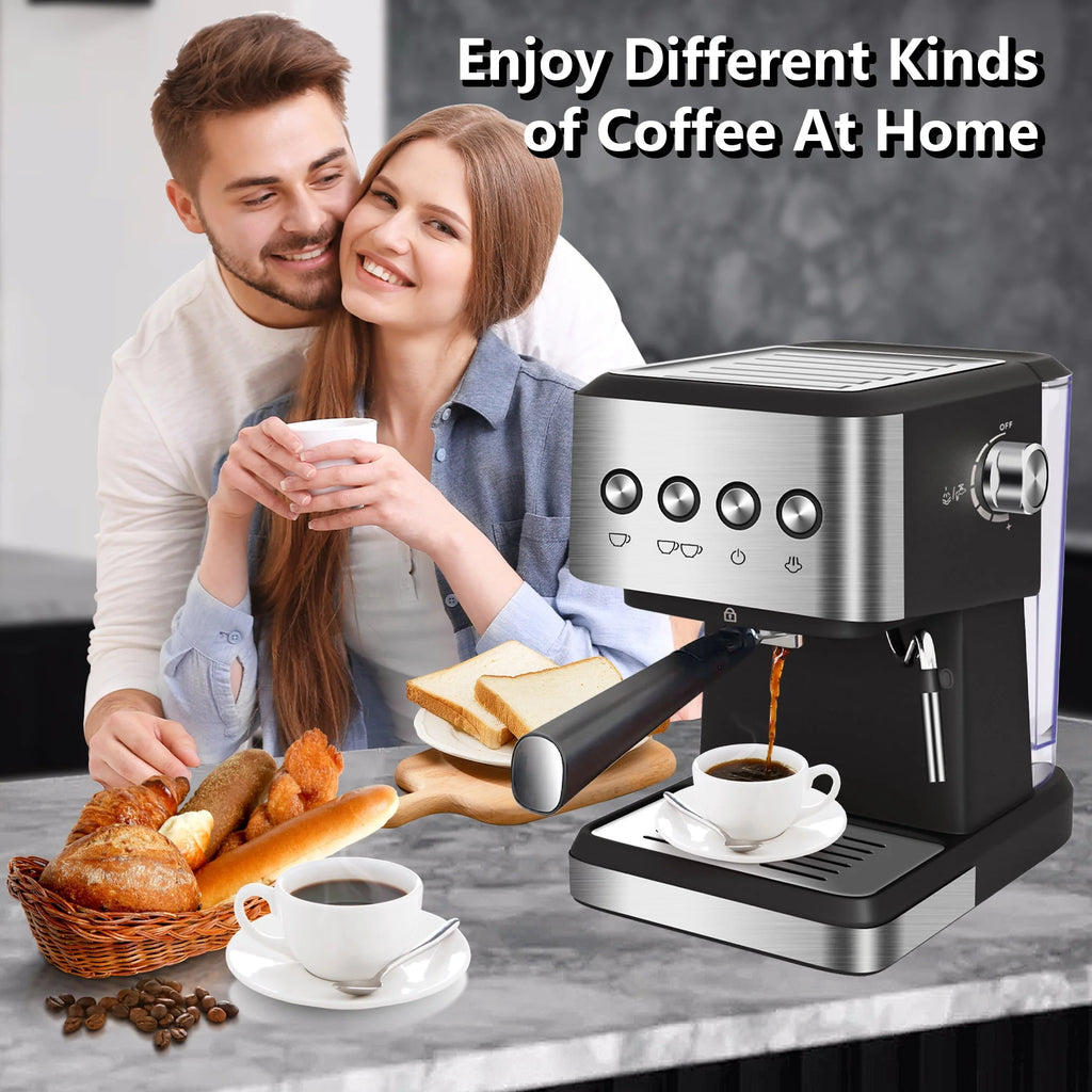 20 Bar Stainless Steel Espresso Machine with Milk Frother S1386