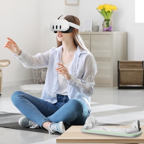 Charging Dock with LED Light and Controller Mount, 2 Rechargeable Batteries, White P64999