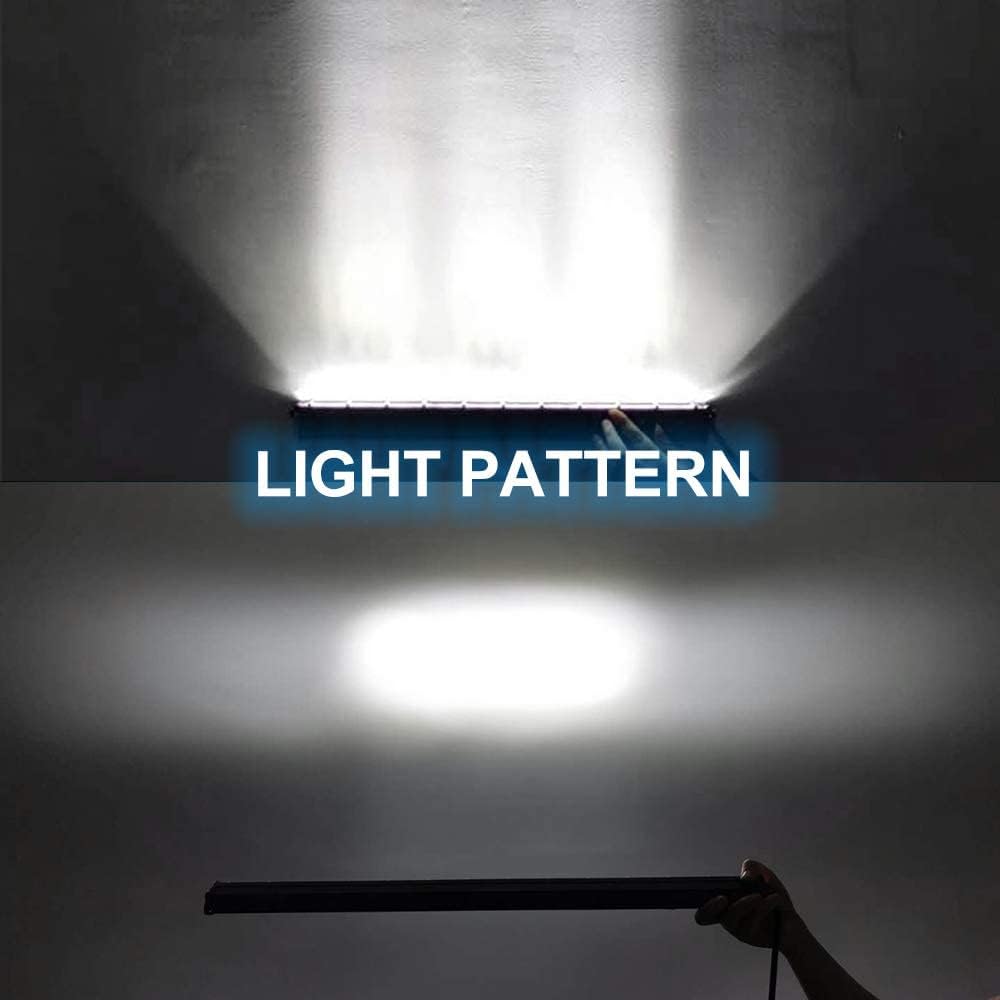 20 inch Single Row LED Light Bar Spot Flood Combo Beam 12V 24V Off Road Work Light Pack of 2 V1467