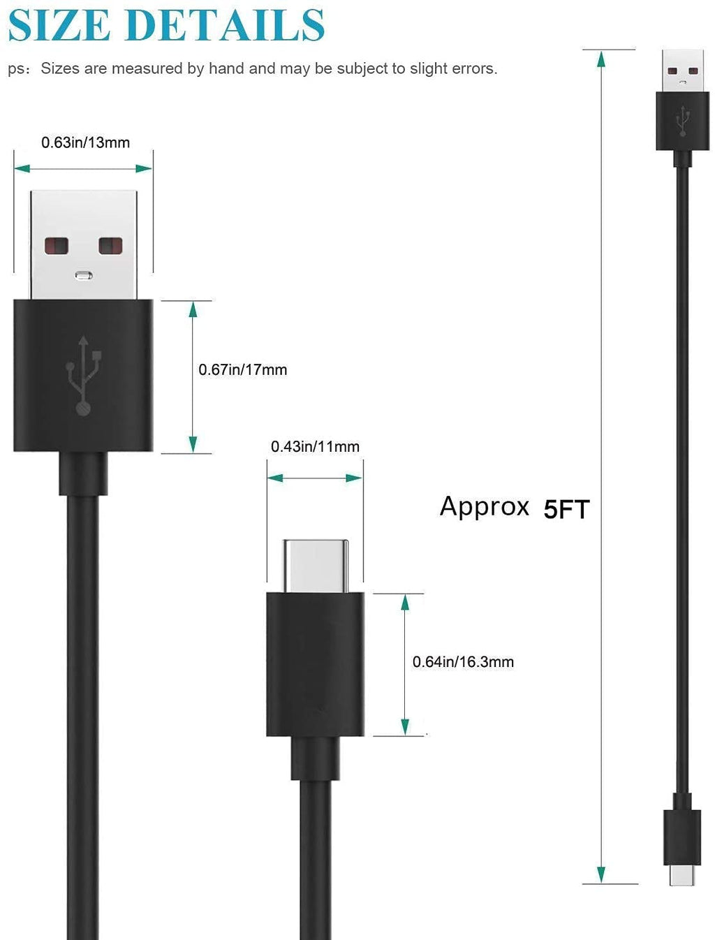 Charging Cable for Dragon Touch Max10 Tablet (5FT) X67371