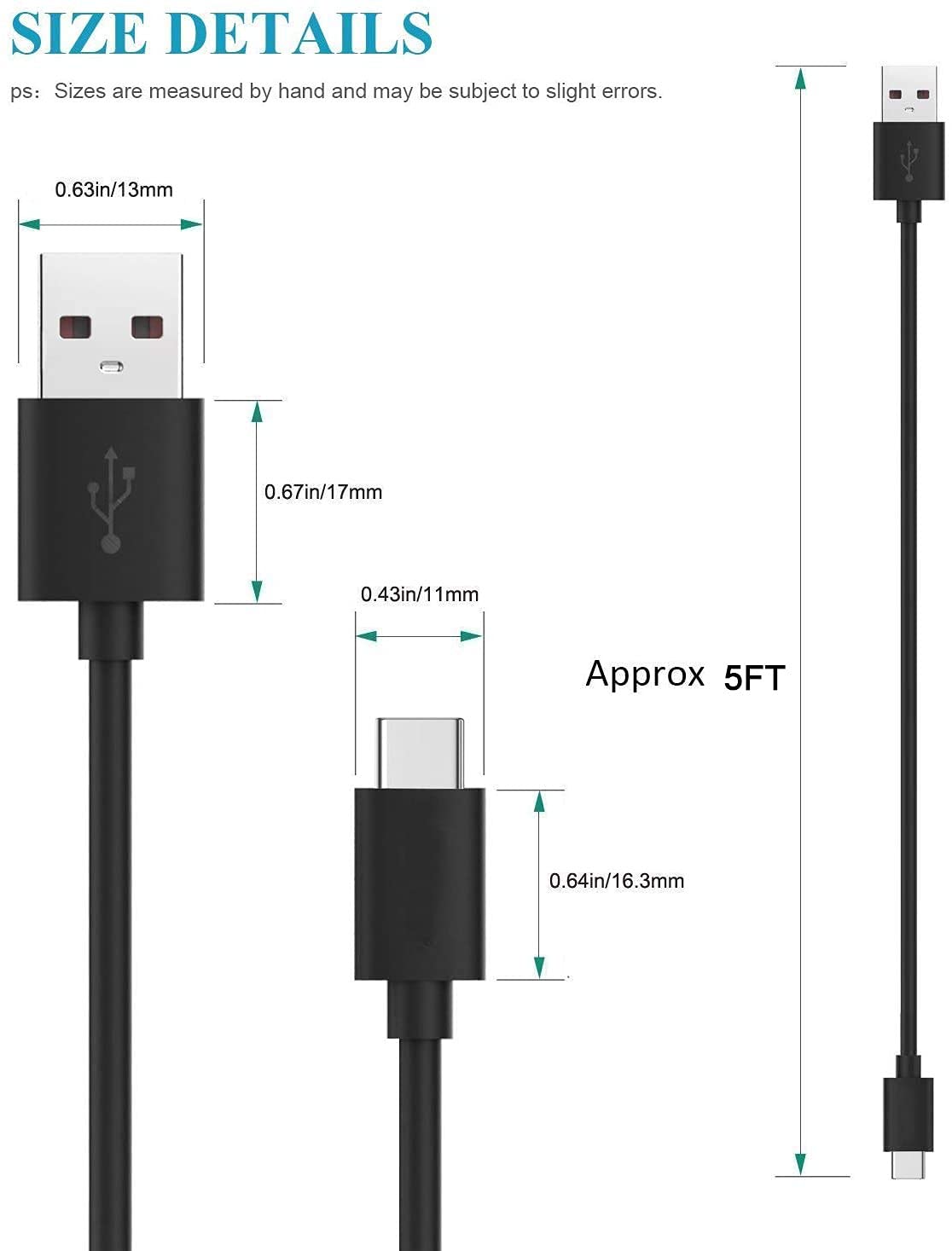 Charging Cable for Dragon Touch Max10 Tablet (5FT) X67371