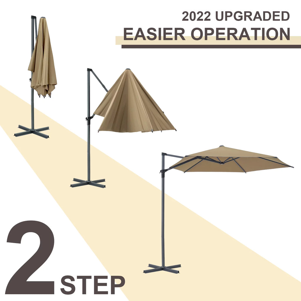 10ft Beige Outdoor Patio Umbrella T61779