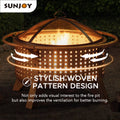 30 in. Round Steel Wood-Burning Fire Pit with Spark Screen and Poker D991786