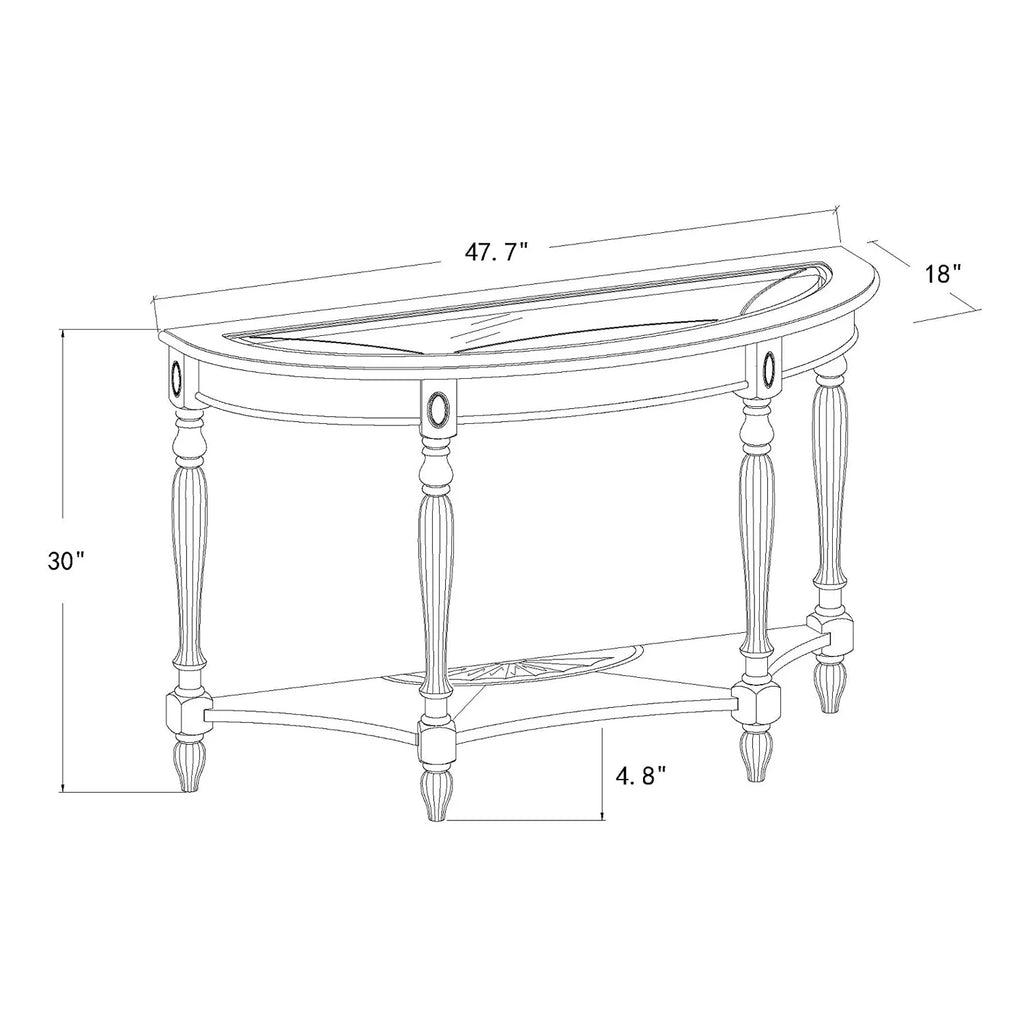 Dark Brown Oak Wood Console Table with Storage Shelf E596023