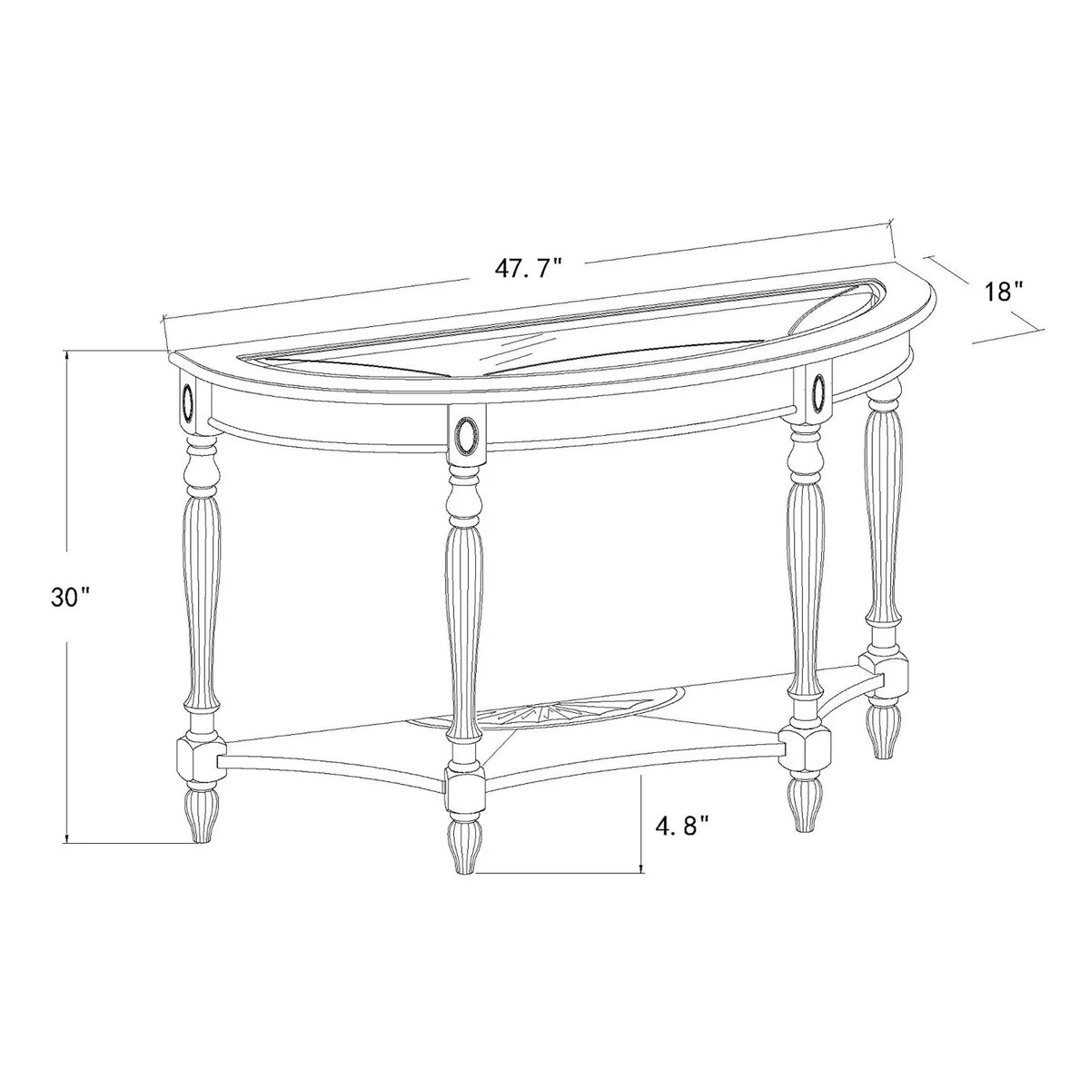 Dark Brown Oak Wood Console Table with Storage Shelf E596023