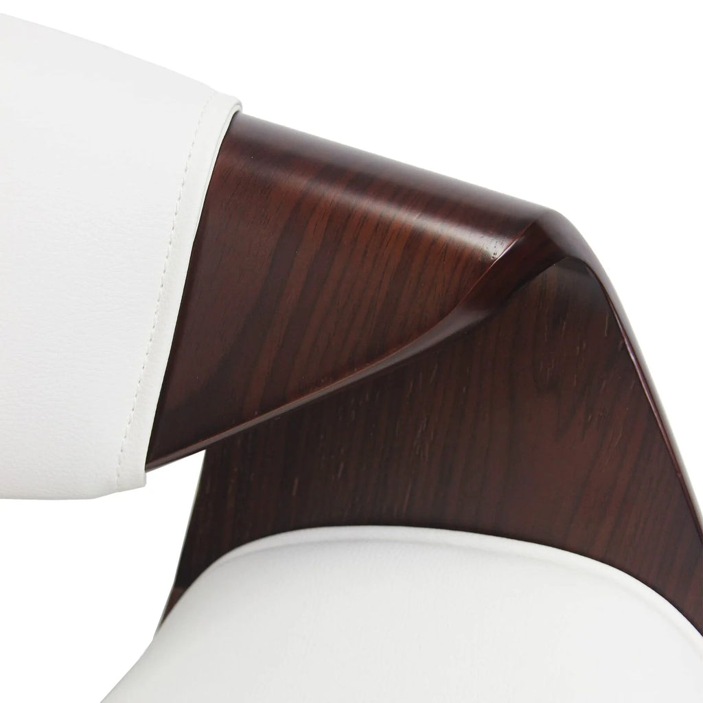White PU Leather Bentwood Dining Chairs N349627