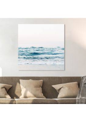 Blue Mitad Squared Coastal Canvas I7442