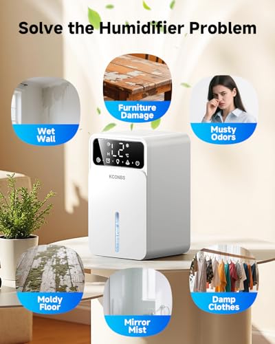 60 OZ Dehumidifier with Auto Shut Off, Timer, 7 Colors LED Light D557138