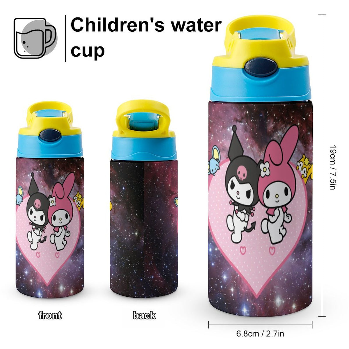 Stainless Steel Vacuum Insulated Water Bottle with Straw S4627