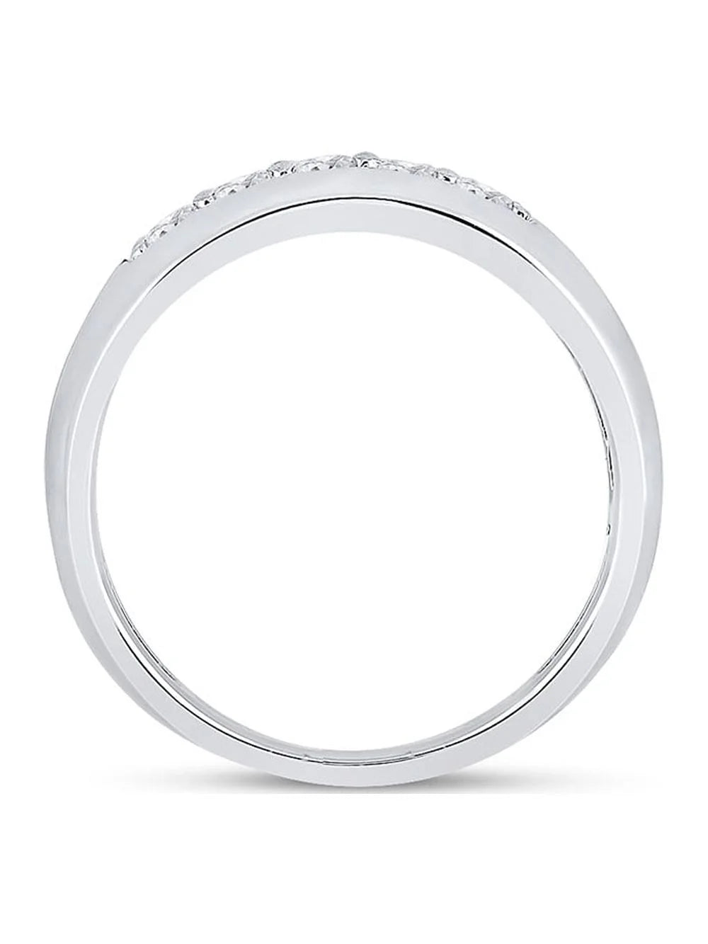 10kt White Gold Mens Diamond Wedding Band Ring 1/2 Cttw Size 8 Q139985
